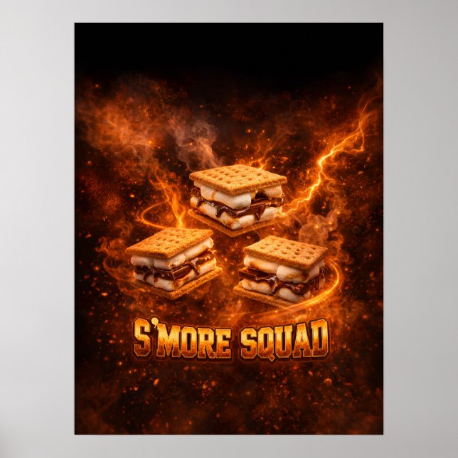 Fiery Campfire Smores Art Poster (Front)