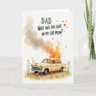 Fiery Car Fathers Day Query Card