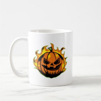 Fiery Carved Halloween Pumpkin Mug