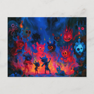 Fiery Chaneques Dancing Holiday Postcard