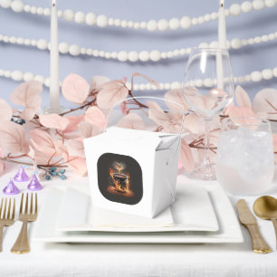 Fiery Christmas Coffee Cup with Heart Steam Art Favour Box