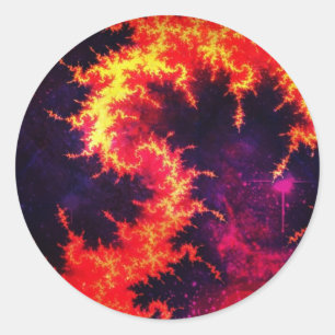 Fiery Classic Round Sticker