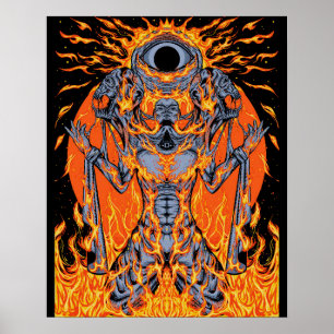 Fiery Cosmic Entity Poster
