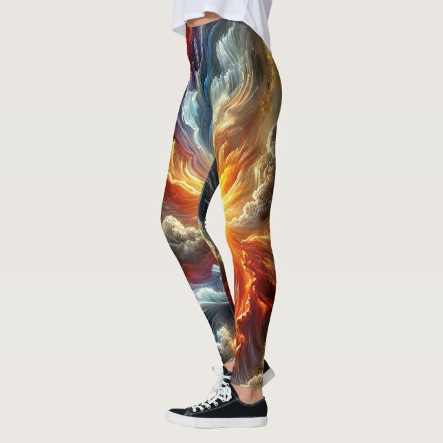Fiery Cosmic Explosion Women's Leggings (Left)