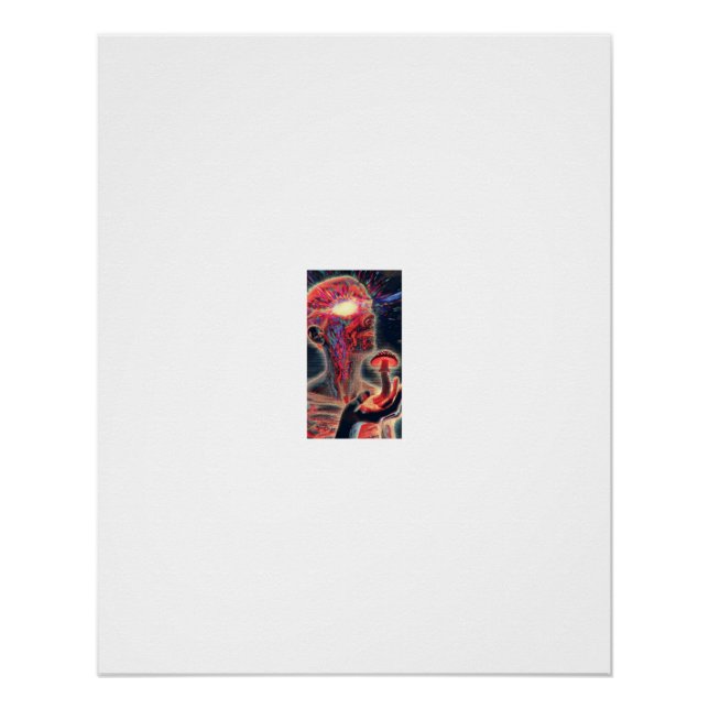 Fiery Cosmic Portrait Glowing Toadstool Poster (Front)