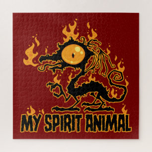 Fiery Crispy Dragon Spirit Animal Jigsaw Puzzle
