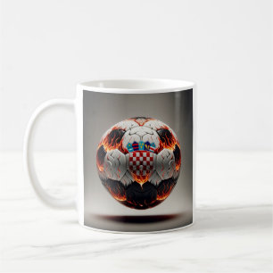 Fiery Croatian Soccer Ball   Coffee Mug