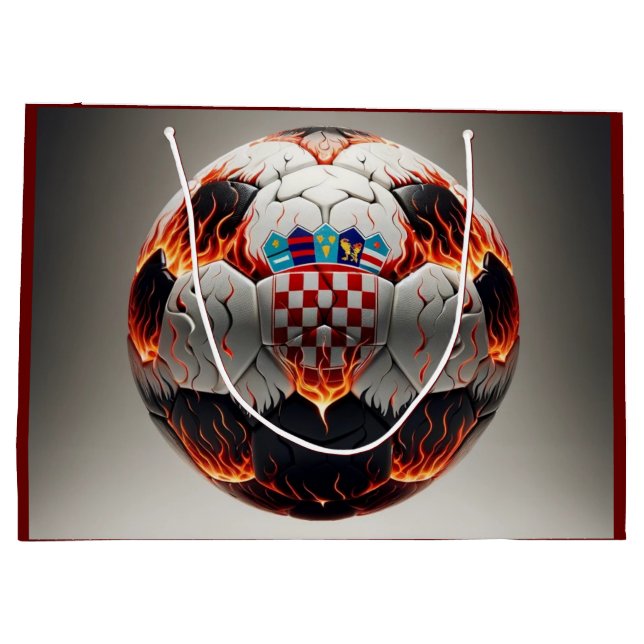 Fiery Croatian Soccer Ball   Large Gift Bag (Back)