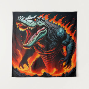 Fiery Crocodile Power Tapestry