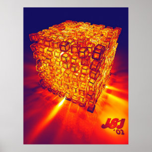 fiery cubes poster