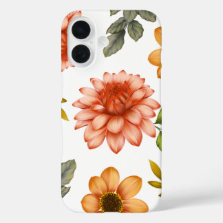 Fiery Dahlia Bloom  iPhone 16 Case