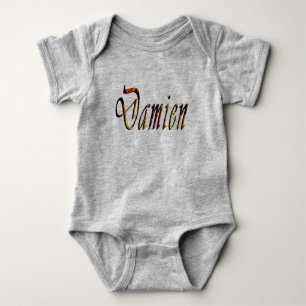 Fiery Damien Name,  Baby Bodysuit