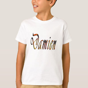 Fiery Damien Name, T-Shirt