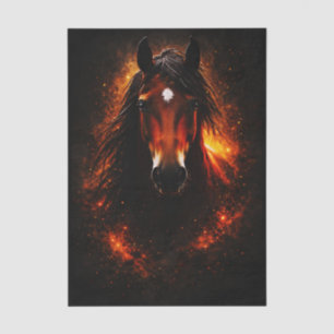 Fiery Dark Fantasy Bay Horse FH3R Decoupage Tissue Paper