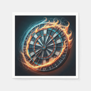Fiery Dartboard with Bullseye Explosion Napkin