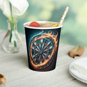 Fiery Dartboard with Bullseye Explosion Paper Cups