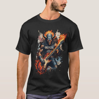 Fiery Demon Guitarist Heavy Metal T-Shirt