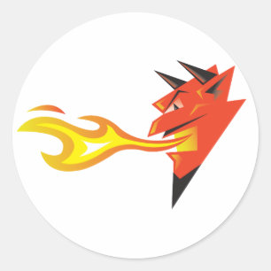 Fiery Devil's Head decal Classic Round Sticker