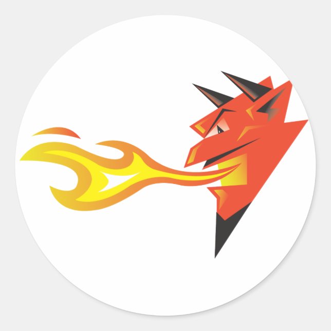 Fiery Devil's Head decal Classic Round Sticker (Front)