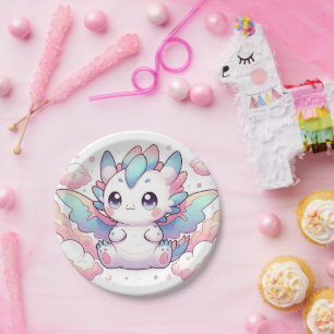 Fiery Dragon Baby Shower Paper Plate
