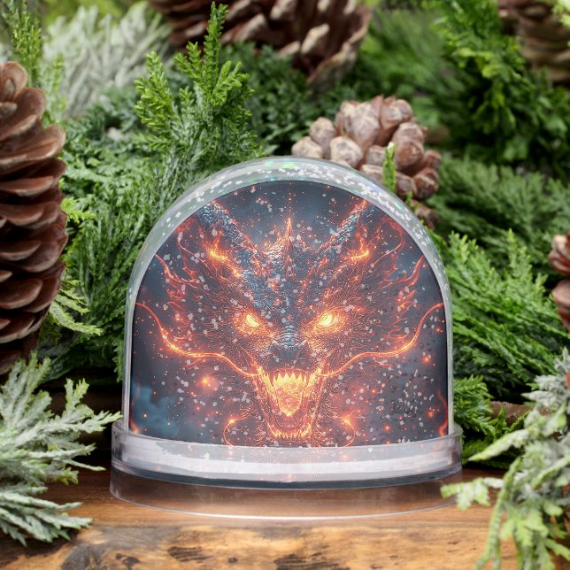 🐉 Fiery Dragon Glow 🔥 Intense Energy Fantasy Snowglobe (Winter)