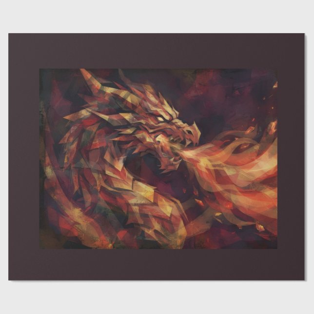 Fiery Dragon Wrapping Paper (Flat)