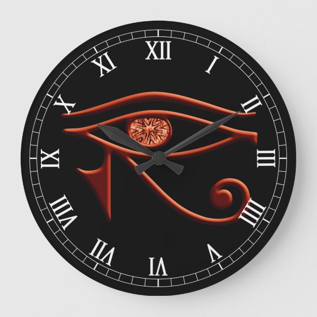 Fiery Eye Of Horus Roman Numeral Clock (Front)