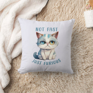 Fiery Feline Spirit – Sassy Angry Cat Design Cushion