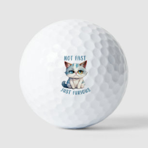 Fiery Feline Spirit – Sassy Angry Cat Design Golf Balls