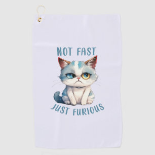 Fiery Feline Spirit – Sassy Angry Cat Design Golf Towel