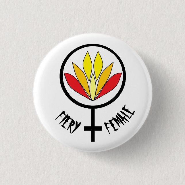 Fiery Female 3 Cm Round Badge (Front)