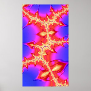 Fiery Fissure Hot Colourful Fractal Abstract Art Poster