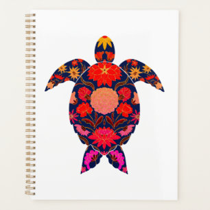 Fiery Floral Sea Turtle Planner