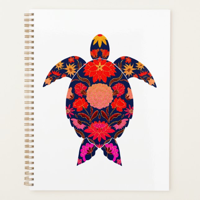 Fiery Floral Sea Turtle Planner (Front)