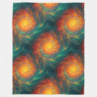 fiery fractals fleece blanket