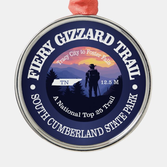 Fiery Gizzard Trail (rd2) Metal Ornament (Front)