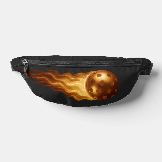 Fiery Golden Flames - Pickleball Player Life Black Bum Bags (Lay Down)