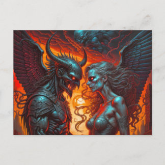 Fiery greetings postcard