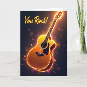 Fiery Guitar Fathers Day Card