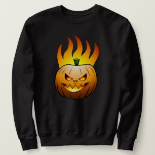 Fiery Halloween Pumpkin Face Sweatshirt