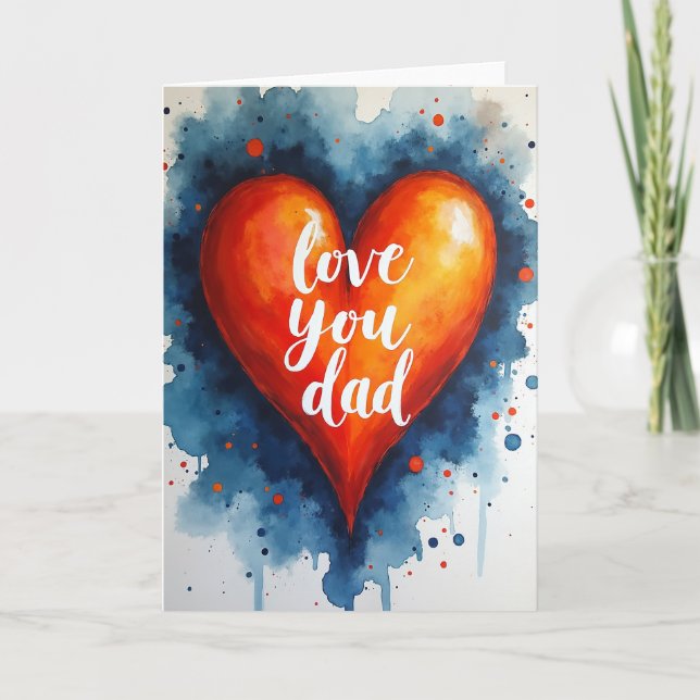 Fiery Heart Love You Dad Card (Front)