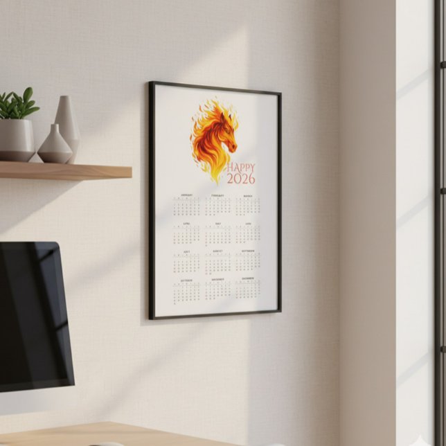 Fiery Horse 2026 Wall Calendar Poster (Creator Uploaded)