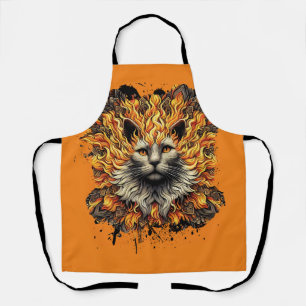 Fiery Inferno Cat Apron
