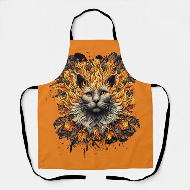 Fiery Inferno Cat Apron (Front)