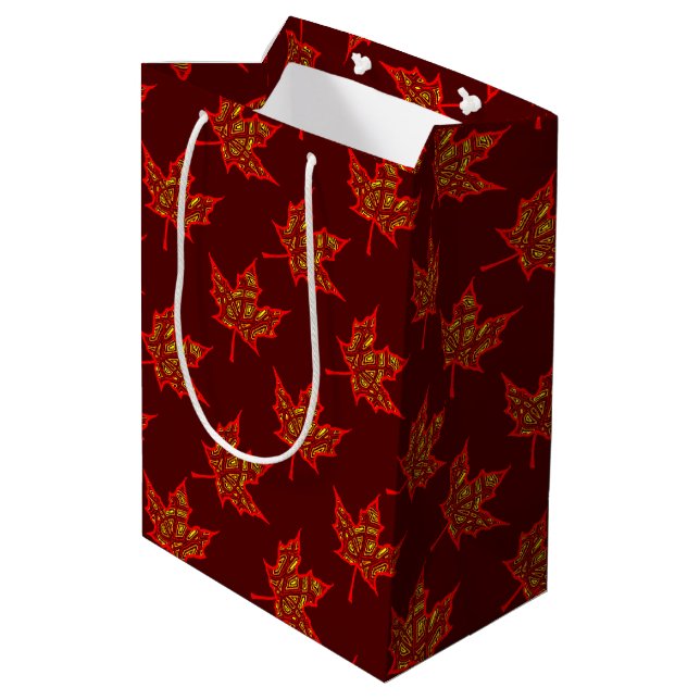 Fiery Leaf Medium Gift Bag (Back Angled)
