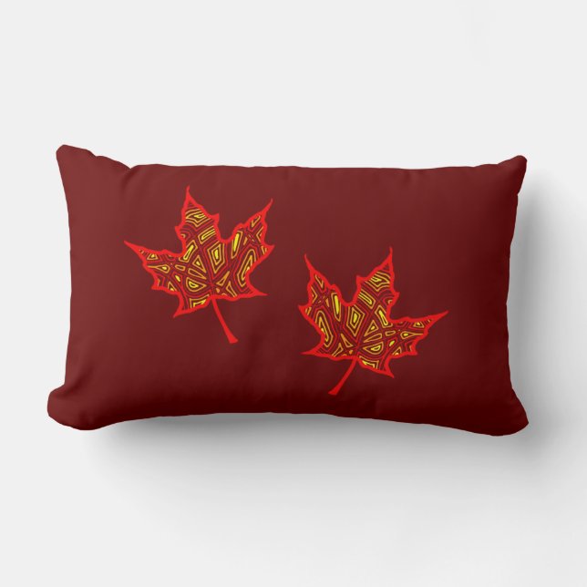 Fiery Leaves Lumbar Cushion (Front)