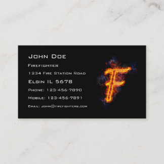 Fiery Letter F Business Card