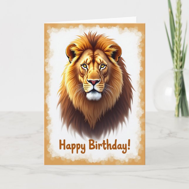 Fiery Mane Birthday Card (Front)