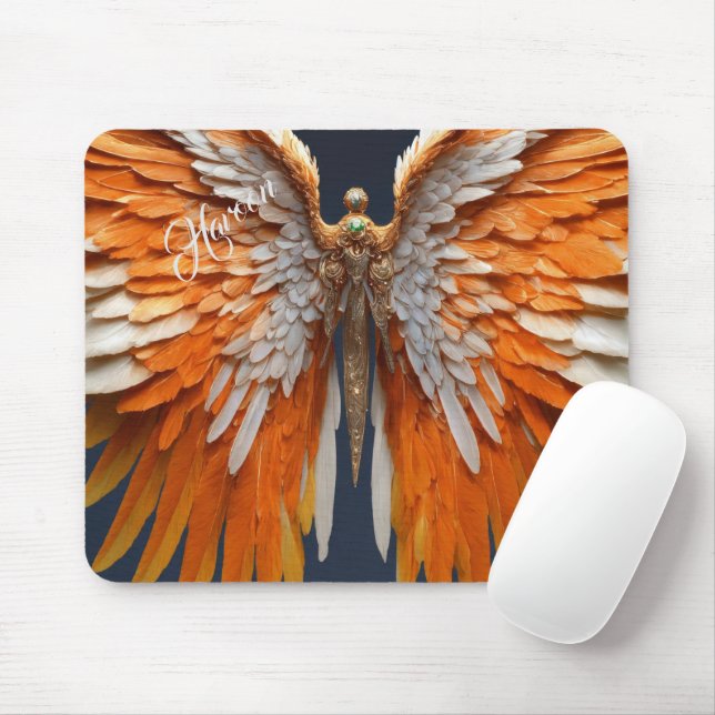 Fiery Modern Art Mouse  Butterfly Photo Grid Pad (With Mouse)