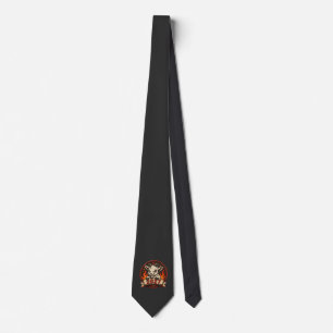 Fiery New Year 2027 Cute Cartoon Goat Mascot Graph Tie